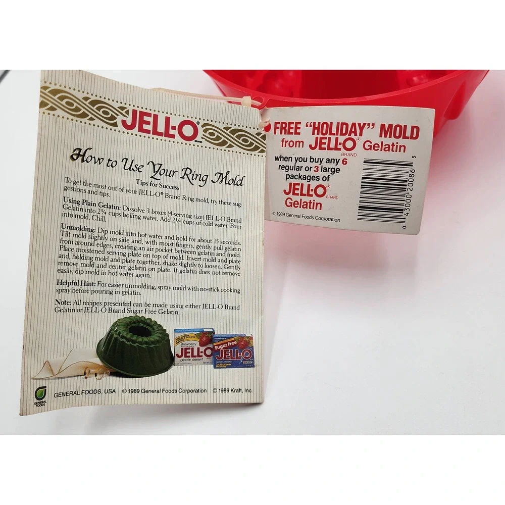 Jell-O Gelatin Molds Set 2 Pink Bunny Red Ring Vintage Good Recipe Booklets
